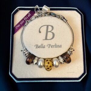 Bella Perlina sliding glass beads charm bracelet